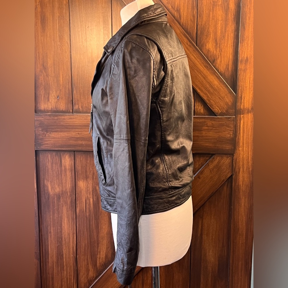 Treasure & Bond Soft Black‎ Leather Moto Jacket Women's Medium - Picture 8 of 9